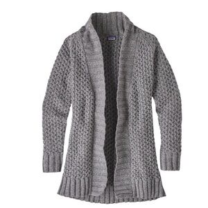 PATAGONIA OFF COUNTRY WAFFLE KNIT GRAY CARDIGAN SIZE XL